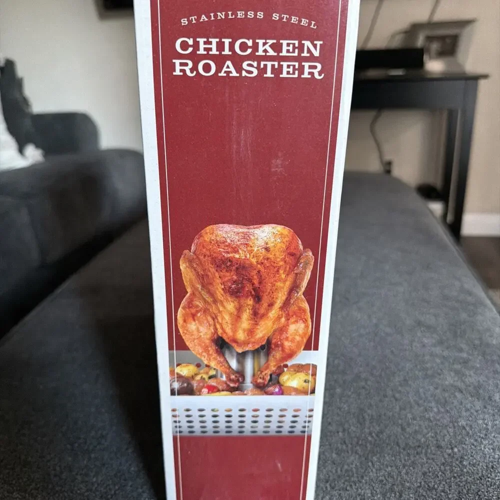 Parini Stainless Steel Chicken Roaster Rack BBQ Grill Cookware Beer Can Style